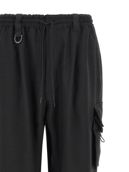 Y-3 Black Polyester Cargo Pants