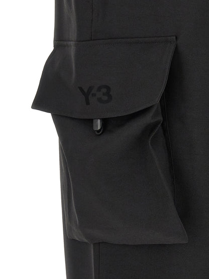Y-3 Black Polyester Cargo Pants