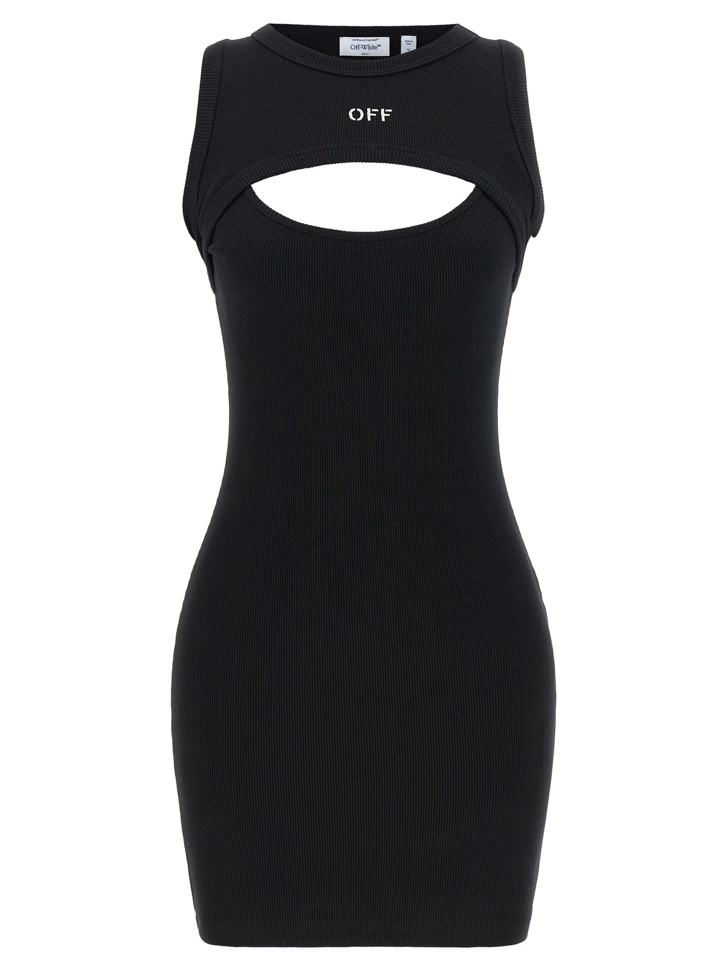 Off-White Bicolor Cotton Short Dress
