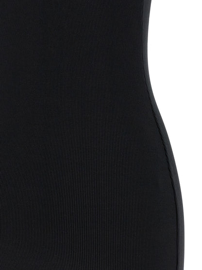 Off-White Bicolor Cotton Short Dress