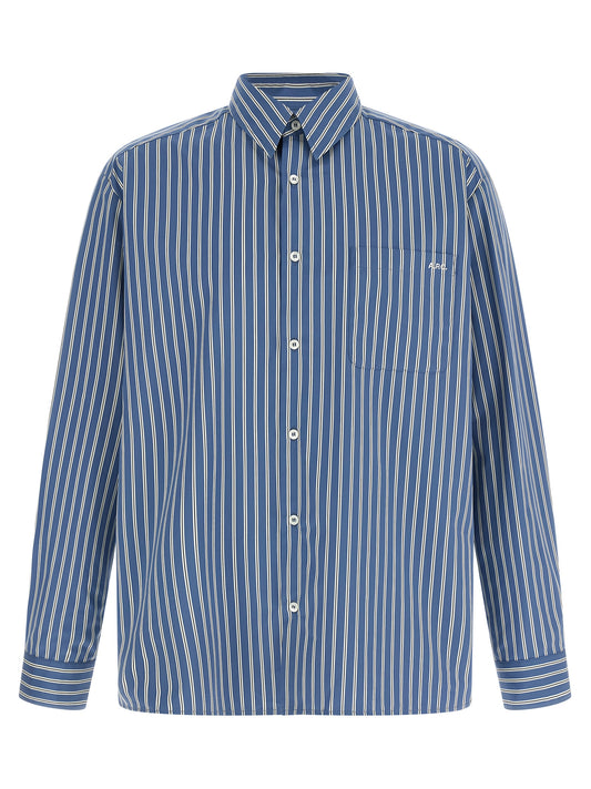 A.P.C. Blue Cotton Blouse