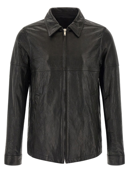 Rick Owens Black Lamb Leather Leather Jacket