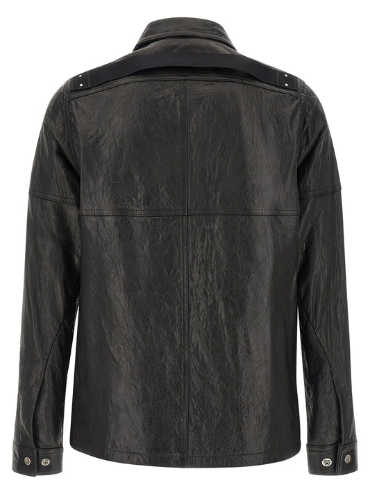 Rick Owens Black Lamb Leather Leather Jacket