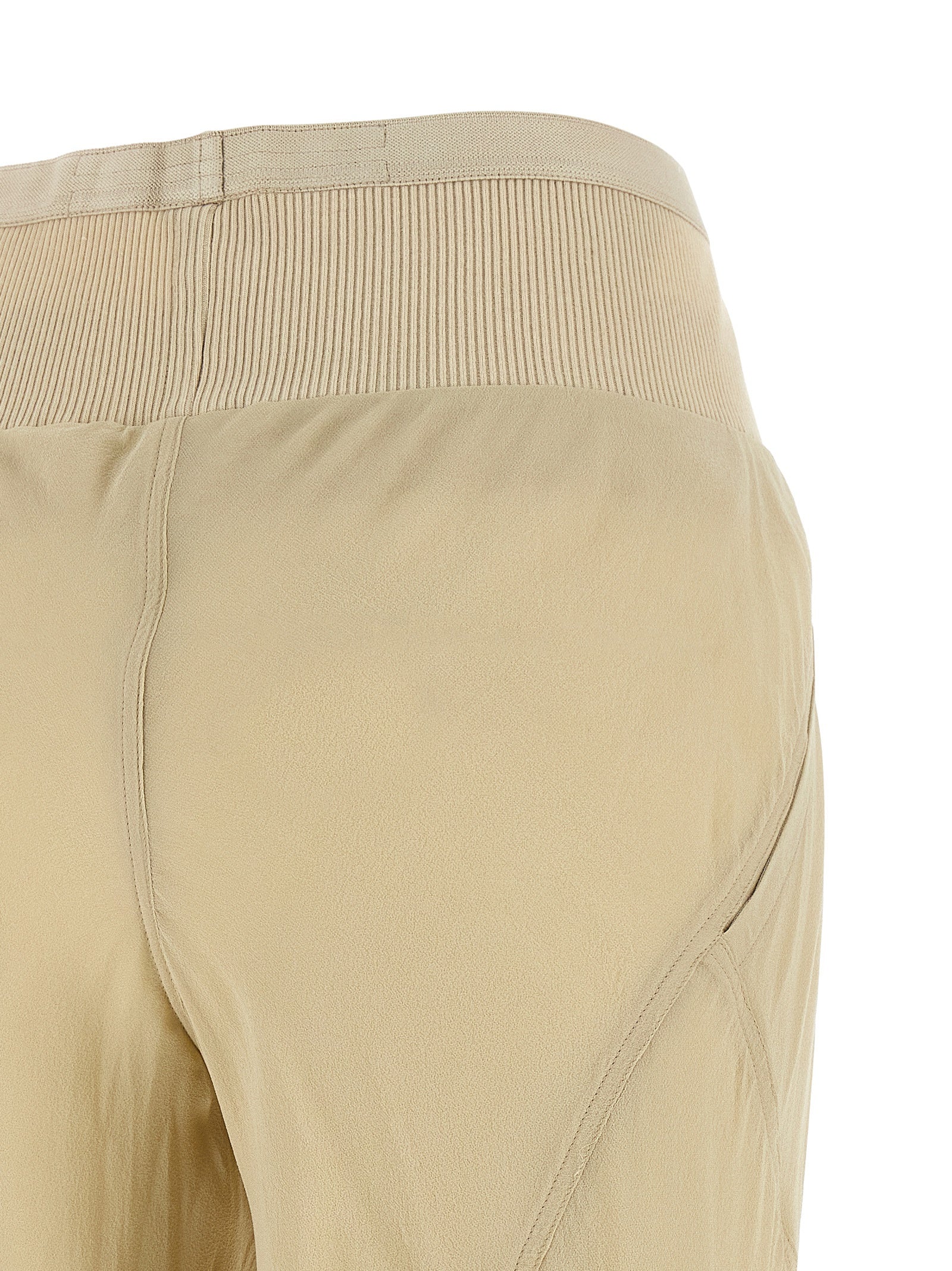 Rick Owens Beige Silk Flared Pants