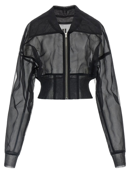 Rick Owens Black Nylon Bomber