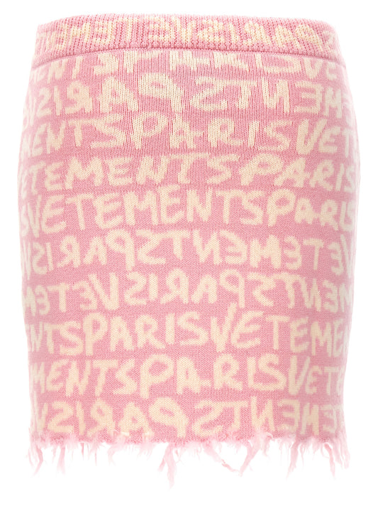 Vetements Multicolor Merino Wool Long Skirt