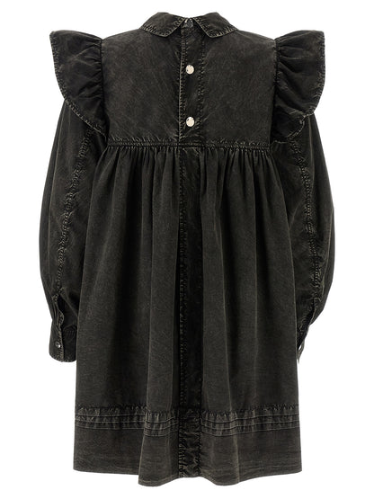 Ganni Black Organic Cotton Short Dress