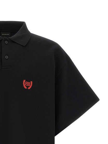 Balenciaga Black Cotton Polo Shirt