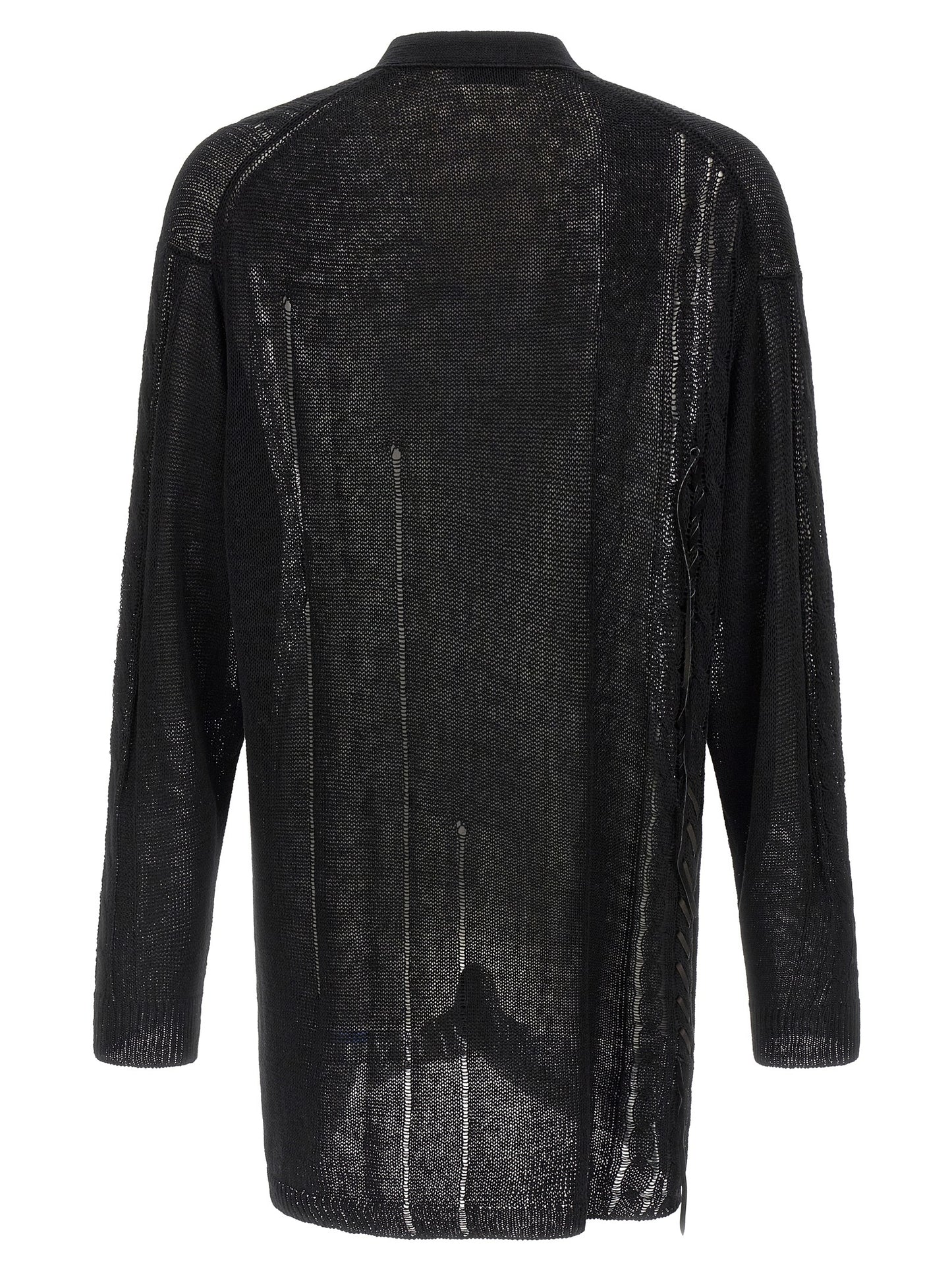 Yohji Yamamoto Black Linen Cardigan