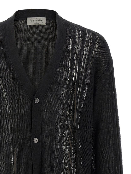 Yohji Yamamoto Black Linen Cardigan