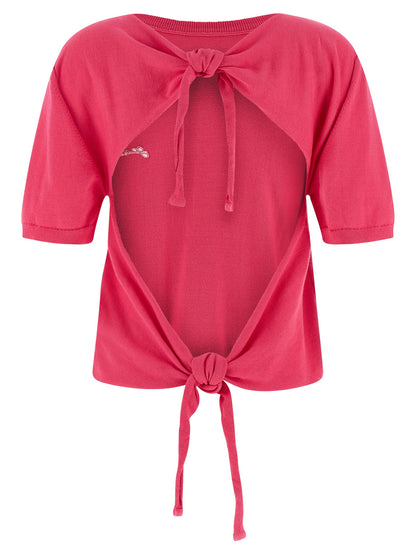 Ganni Fuchsia Organic Cotton Cardigan