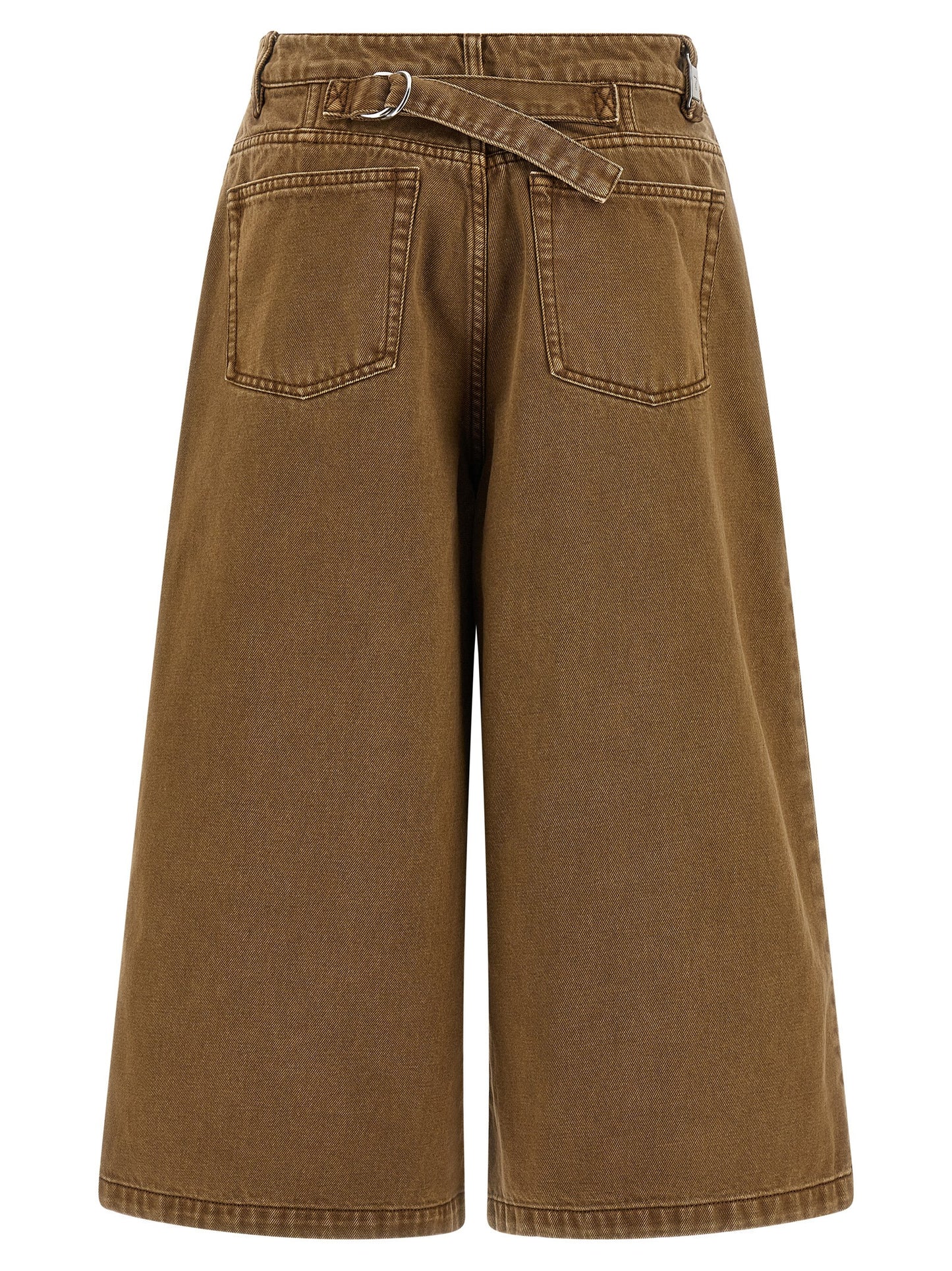 Ami Paris Brown Cotton Bermuda Shorts