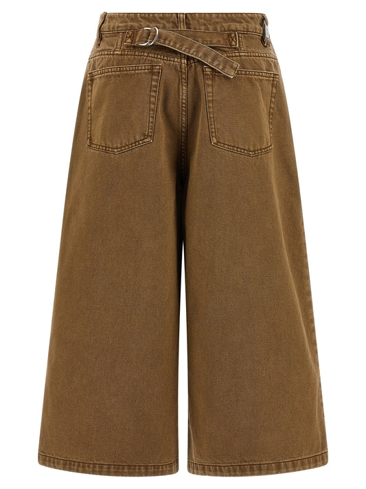 Ami Paris Brown Cotton Bermuda Shorts