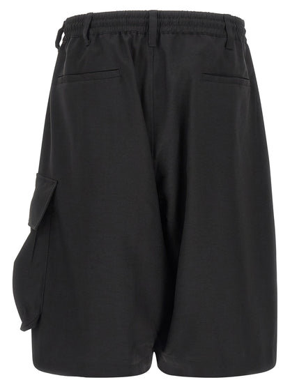 Y-3 Black Polyester Bermuda Shorts