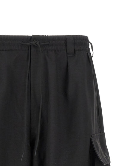 Y-3 Black Polyester Bermuda Shorts