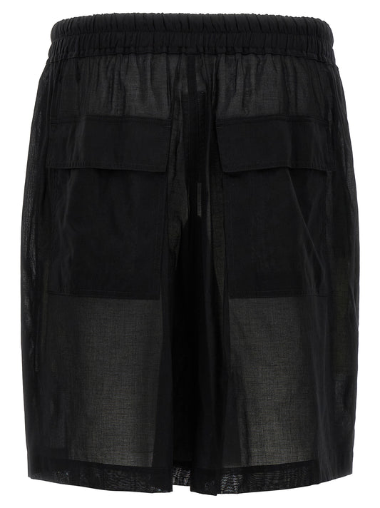 Rick Owens Black Cotton Bermuda Shorts