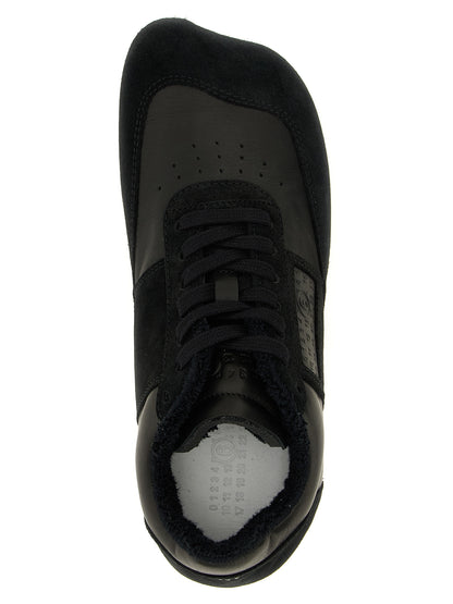 MM6 Maison Margiela Black Calfskin Athletic Sneakers