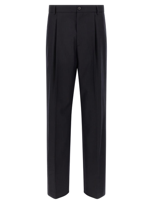 Dries Van Noten Blue Wool Dress Pants