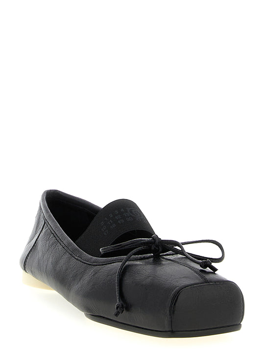 MM6 Maison Margiela Black Calfskin Ballet Flats