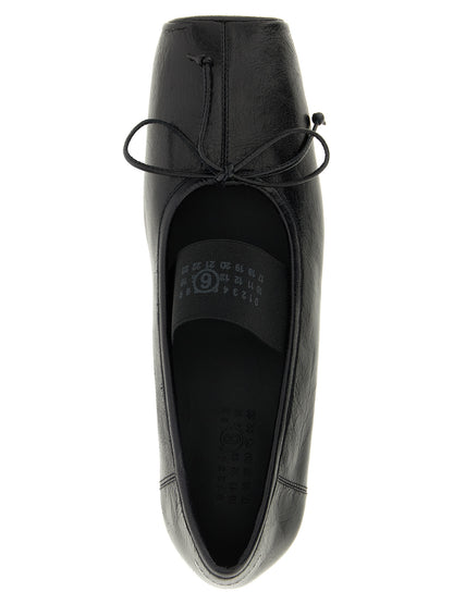 MM6 Maison Margiela Black Calfskin Ballet Flats