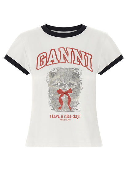 Ganni White Organic Cotton T-Shirt