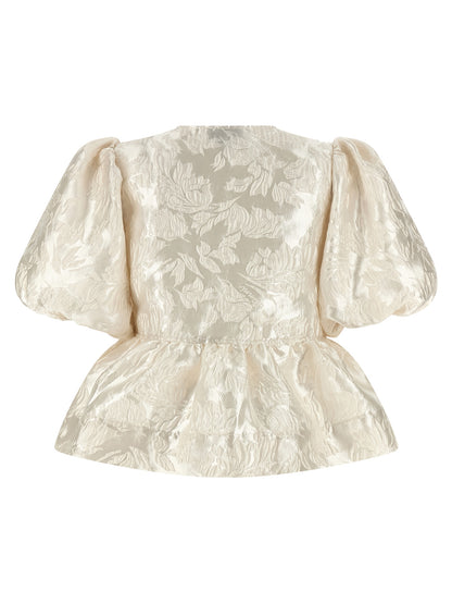 Ganni White Polyester Blouse