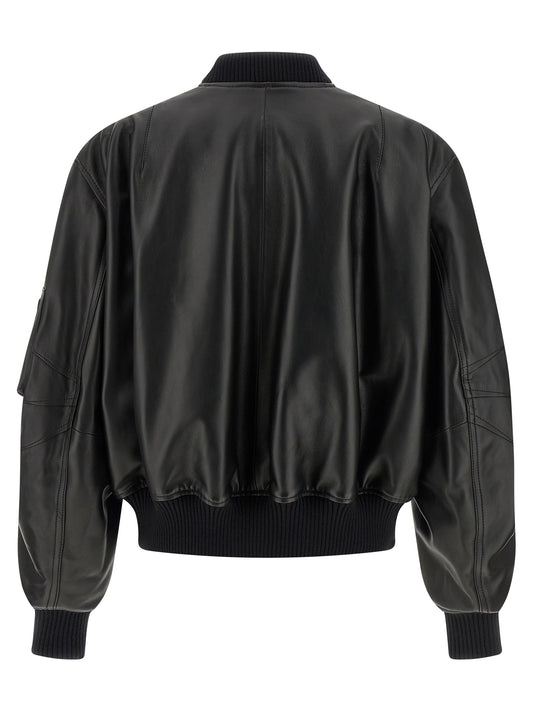 The Attico Black Lamb Leather Leather Jacket