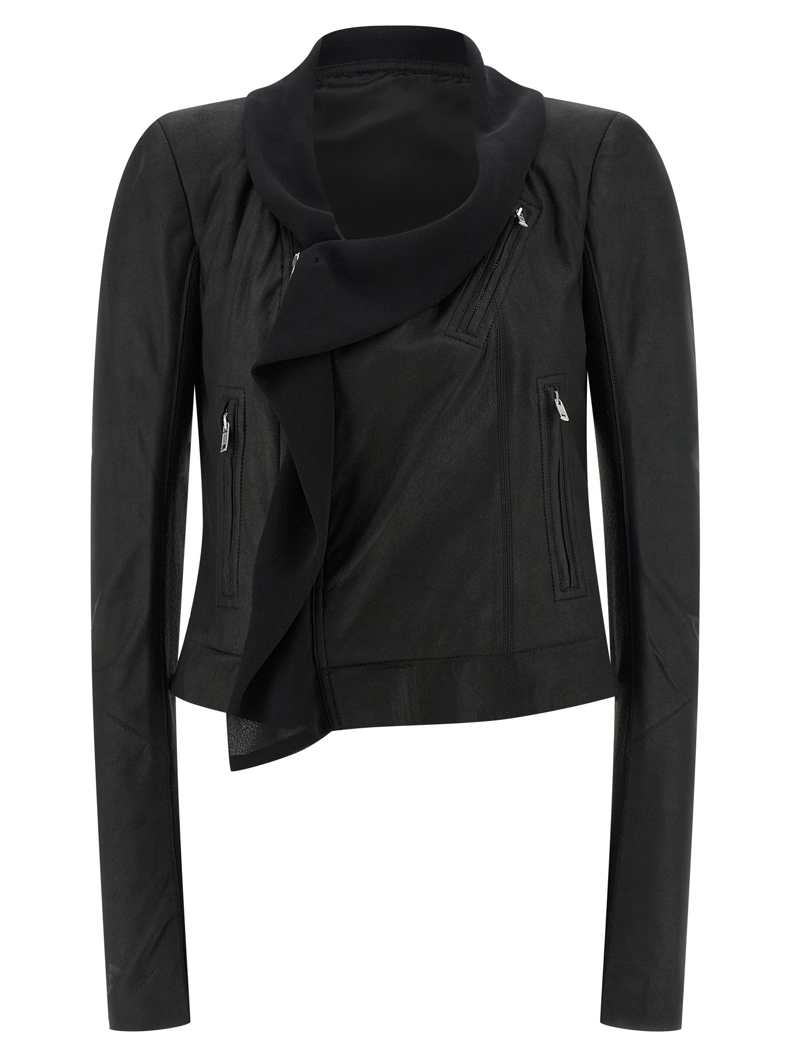 Rick Owens Black Lamb Leather Leather Jacket