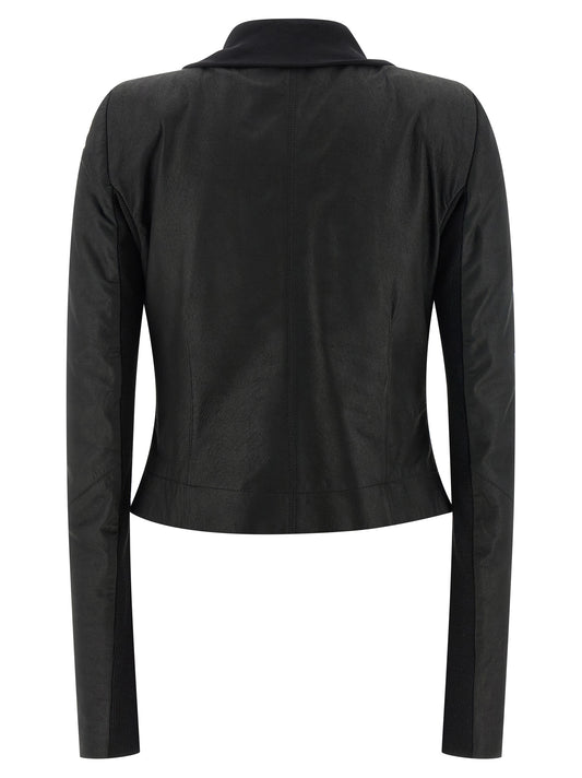 Rick Owens Black Lamb Leather Leather Jacket