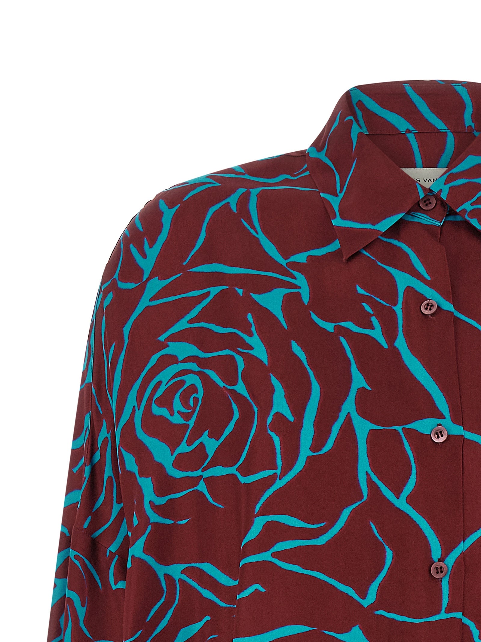 Dries Van Noten Bordeaux Viscose Blouse