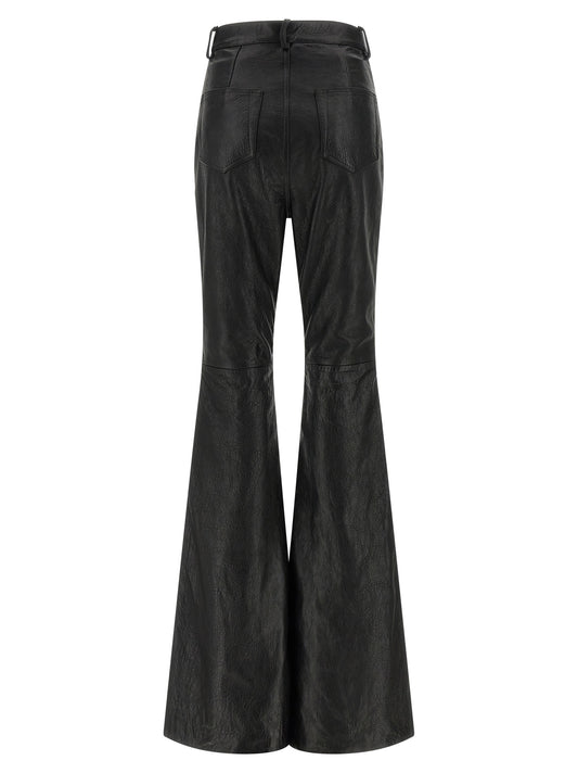 Rick Owens Black Lamb Leather Pants