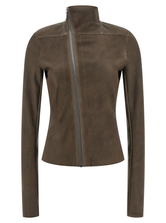 Rick Owens Brown Leather Leather Jacket