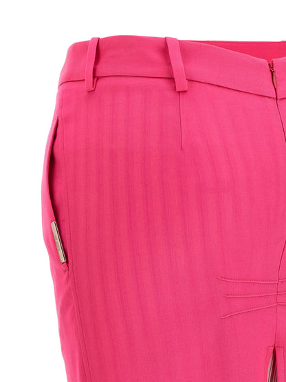 The Attico Fuchsia Virgin Wool Midi Skirt