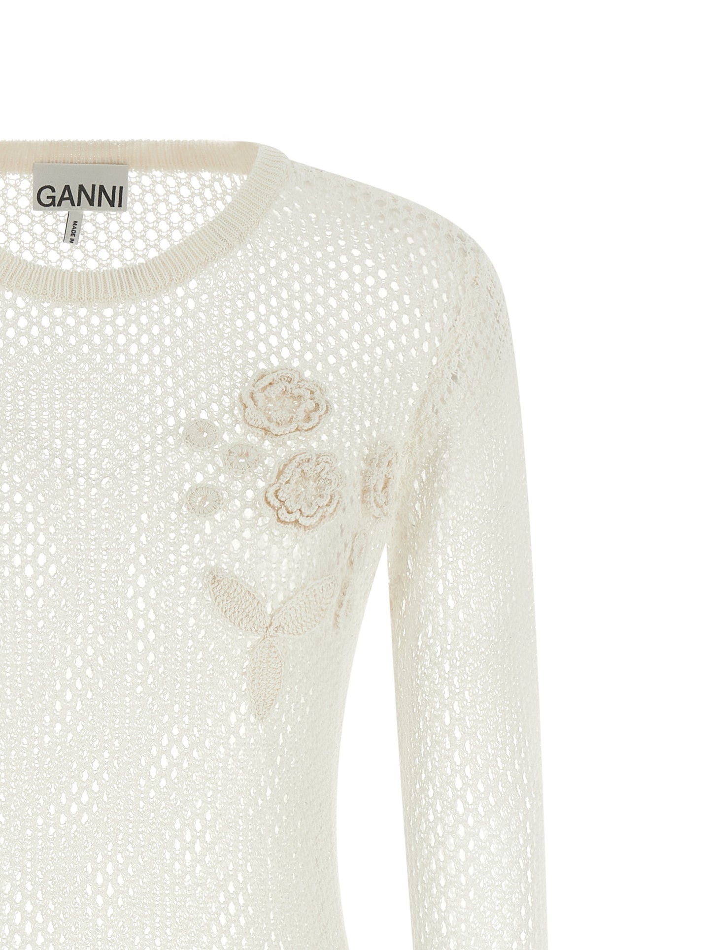 Ganni White Organic Cotton Cardigan