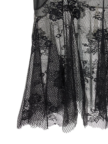 The Attico Black Cotton Midi Dress