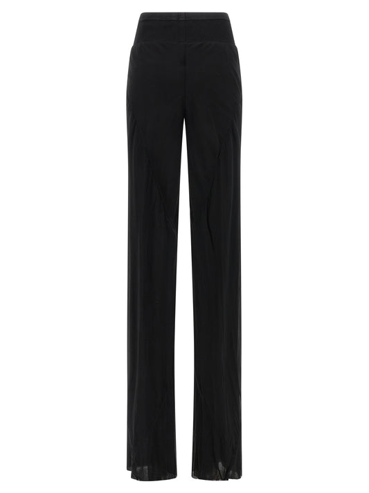 Rick Owens Black Silk Flared Pants
