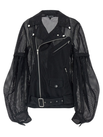Comme Des Garçons Black Polyester Biker Jacket