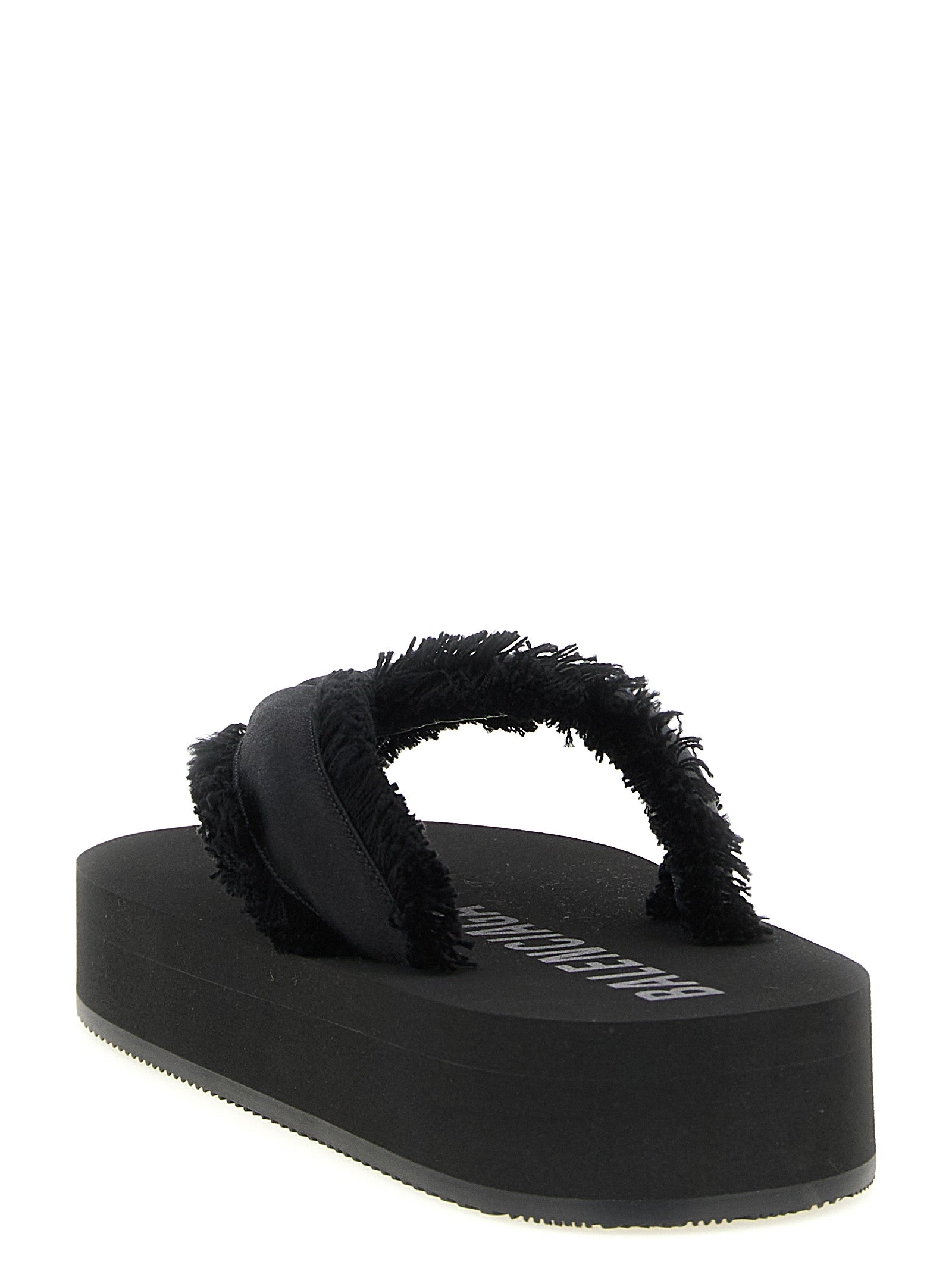 Balenciaga Black Viscose Slides