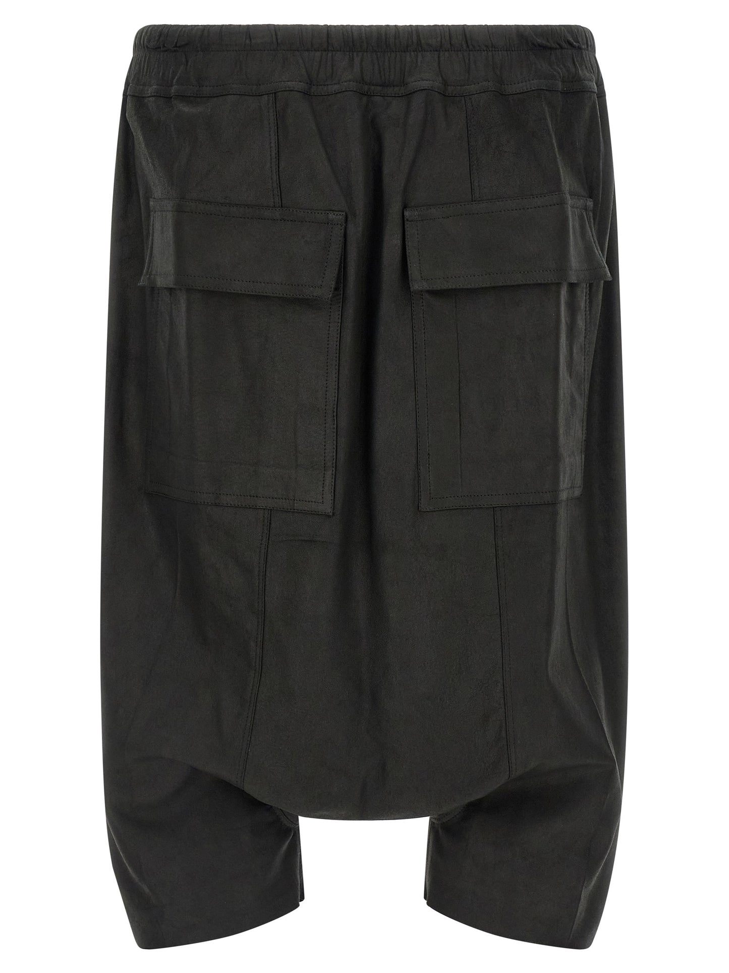 Rick Owens Black Lamb Leather Bermuda Shorts
