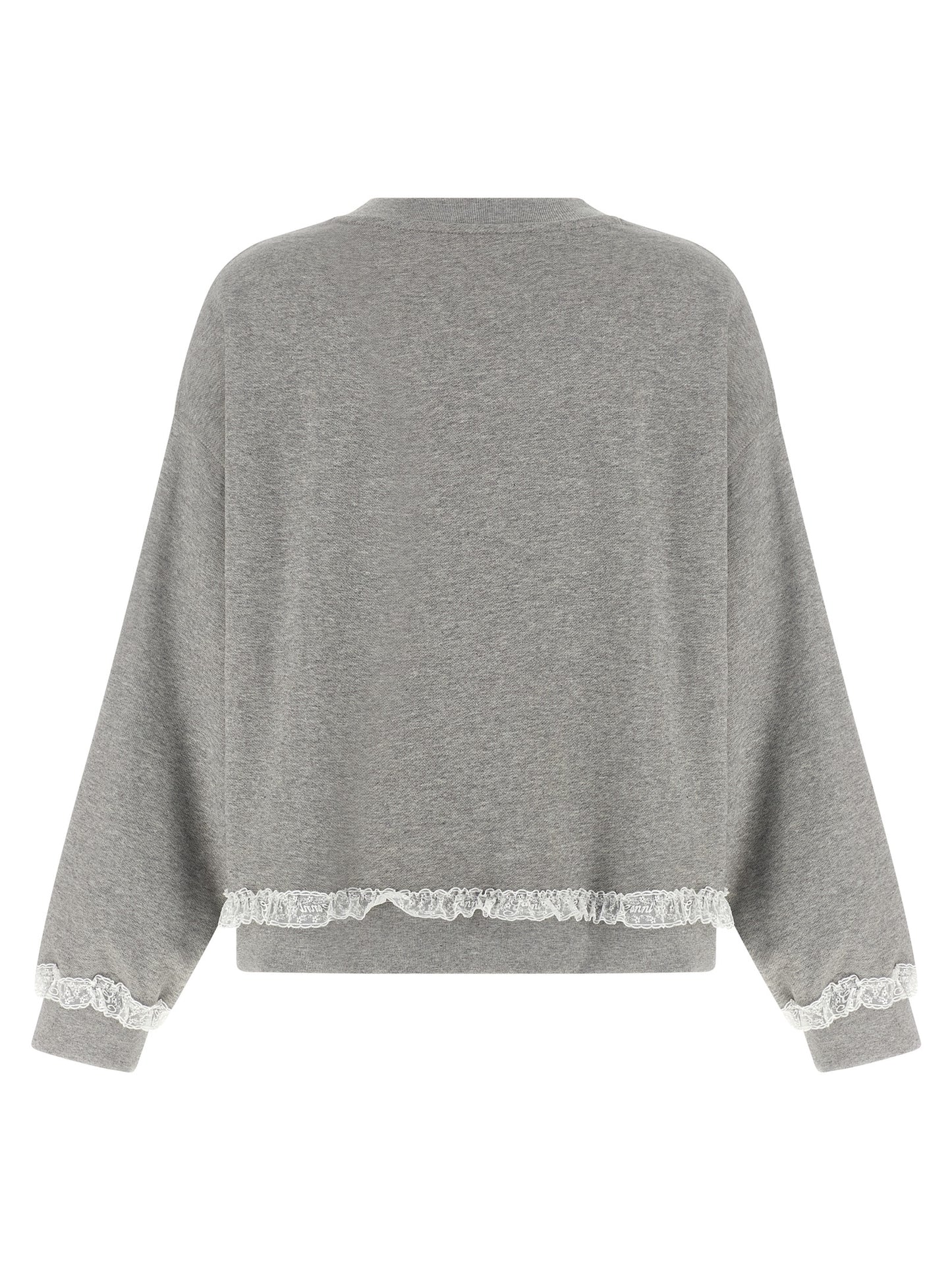 Ganni Gray Organic Cotton Sweatshirt