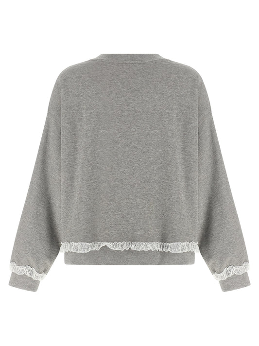 Ganni Gray Organic Cotton Sweatshirt