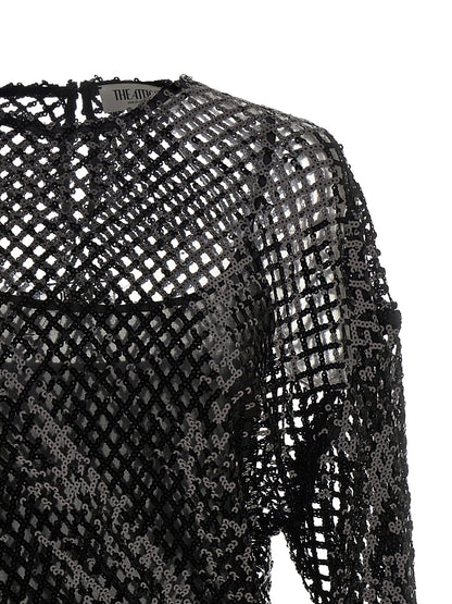 The Attico Black Polyester Short Dress