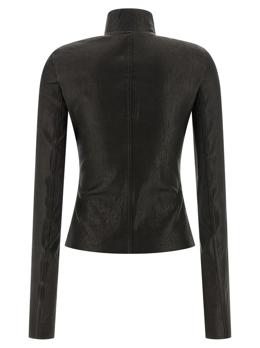 Rick Owens Black Lamb Leather Leather Jacket