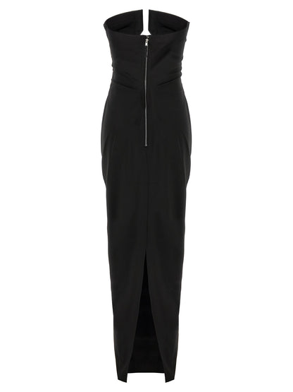Rick Owens Black Wool Long Dress