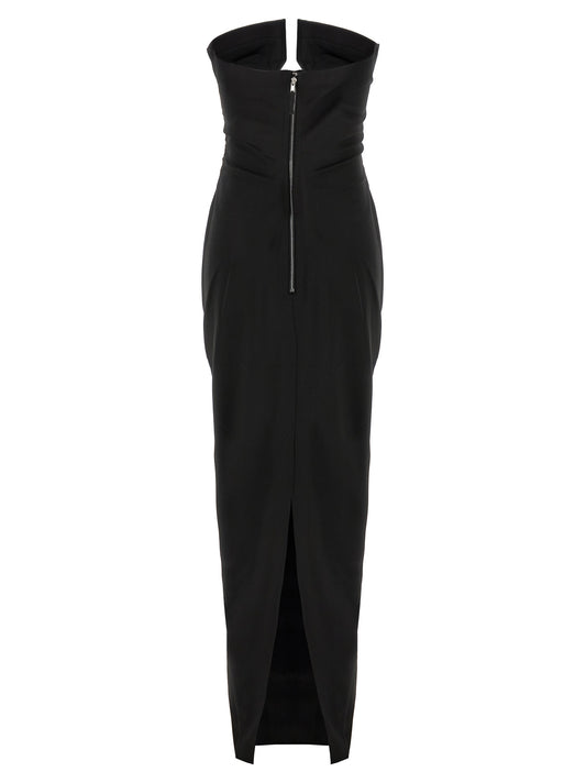 Rick Owens Black Wool Long Dress