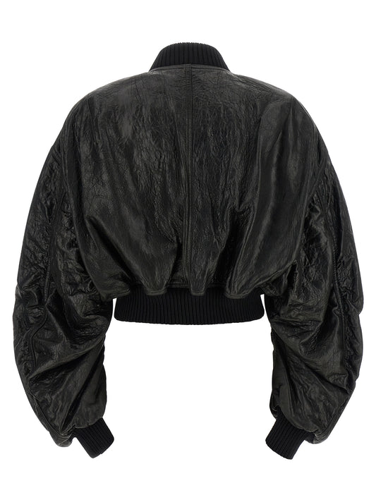 Rick Owens Black Lamb Leather Leather Jacket