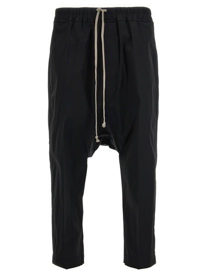 Rick Owens Black Cotton Casual Pants