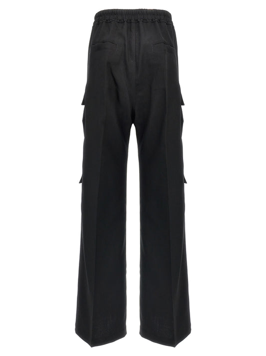 Rick Owens Black Wool Cargo Pants