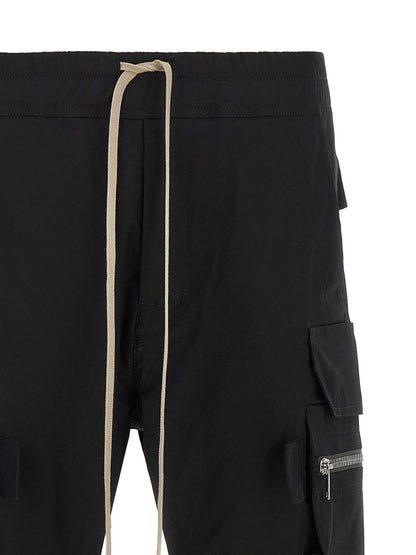 Rick Owens Black Cotton Cargo Pants