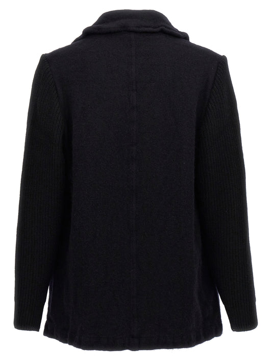 Comme Des Garçons Blue Wool Coat
